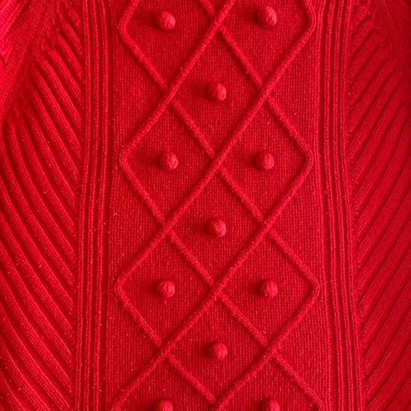 J Crew Wool Sweater Red Long Sleeve Knit Size Large - Picture 4 of 9